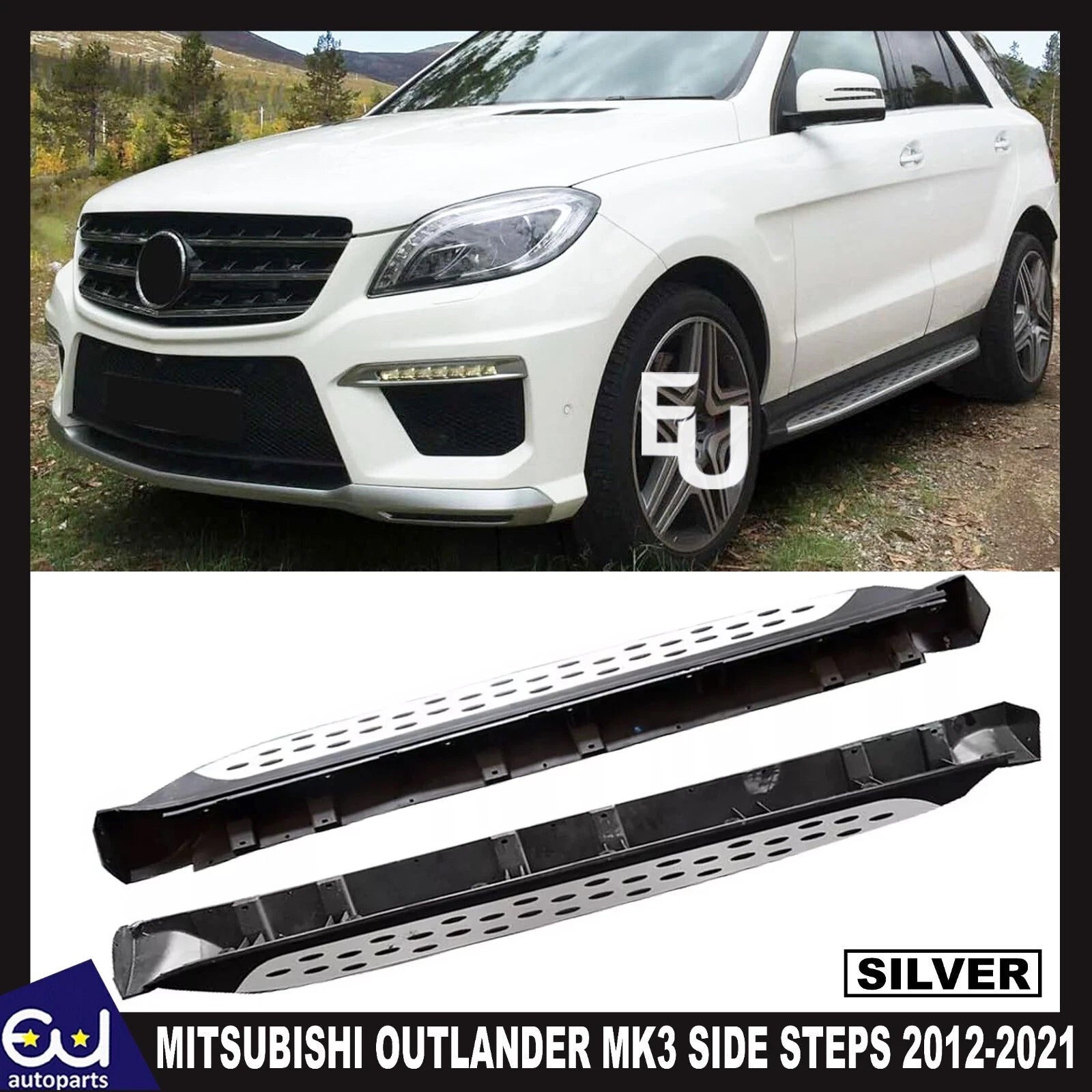 RUNNING BOARDS SIDE STEPS FOR MITSUBISHI OUTLANDER MK3 2012-2021 OEM STYLE