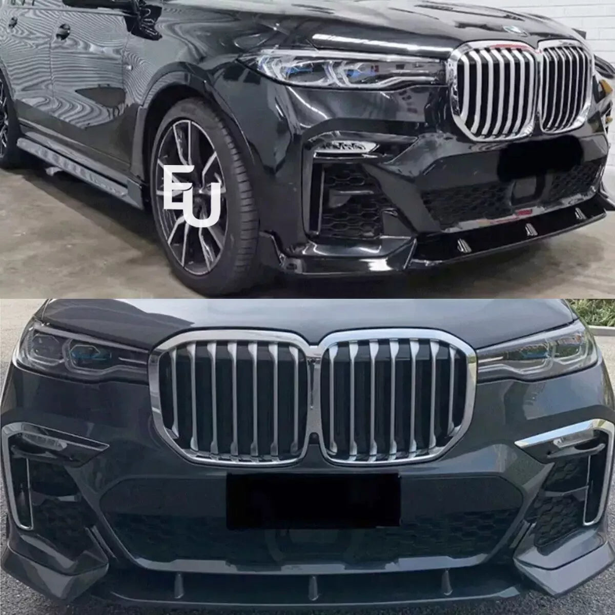 FOR BMW X7 SERIES G07 M SPORT GLOSS BLACK FRONT LIP SPOILER SPLITTER 2019-2022