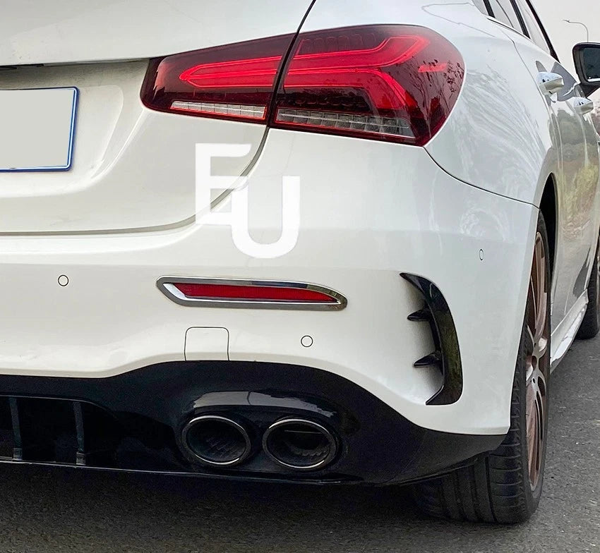FOR MERCEDES A-CLASS V177 SEDAN A200 A220 2X REAR BUMPER SPOILER CANARD AIR VENT