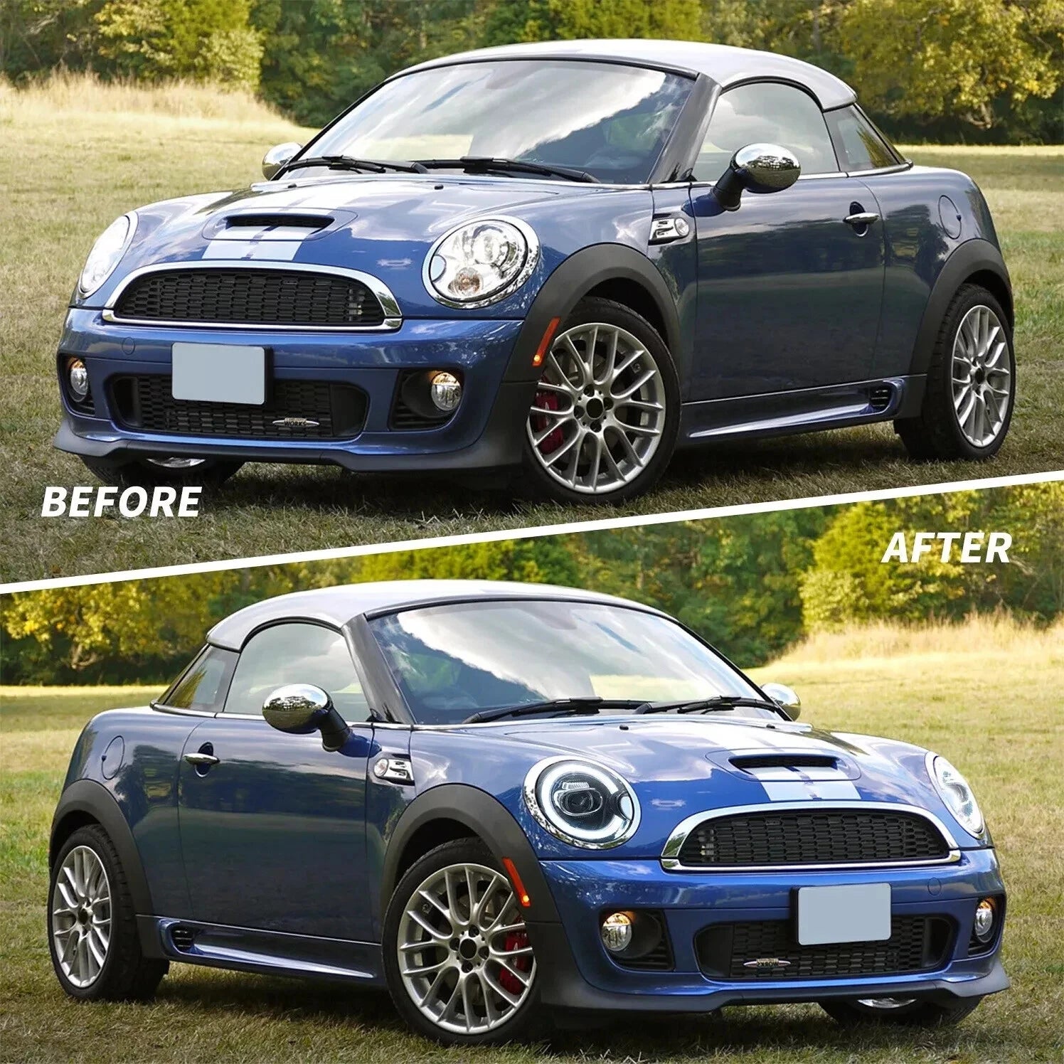 FULL LED HEADLIGHTS LAMP FOR BMW MINI COOPER 2007-2013 R55 R56 R57 R58 R59 LH+RH
