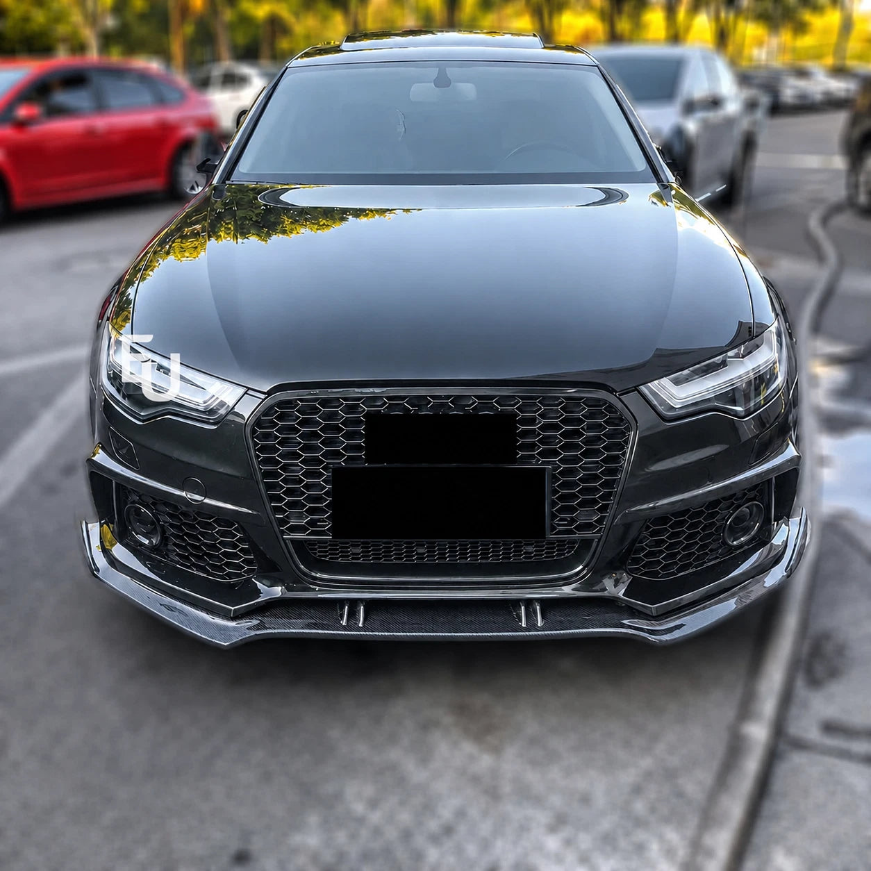 RS6 LOOK FRONT BUMPER CONVERSION BODYKIT W/SPLITTER FOR AUDI A6 S6 C7 2011-2014