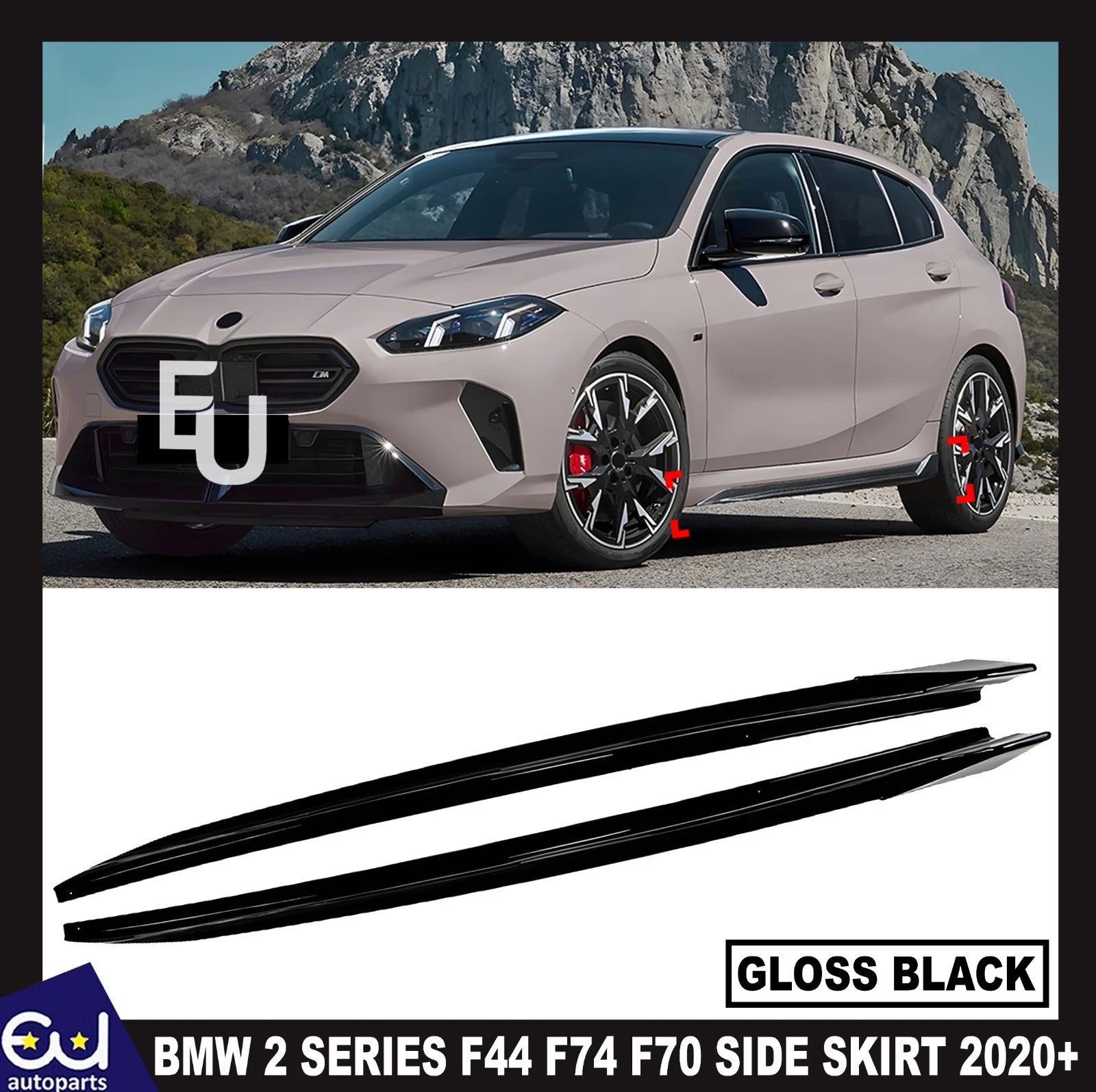 FOR BMW 2 SERIES F44 F74 F70 SIDE SKIRT EXTENSION LIP BLADE MP STYLE GLOSS 2020+