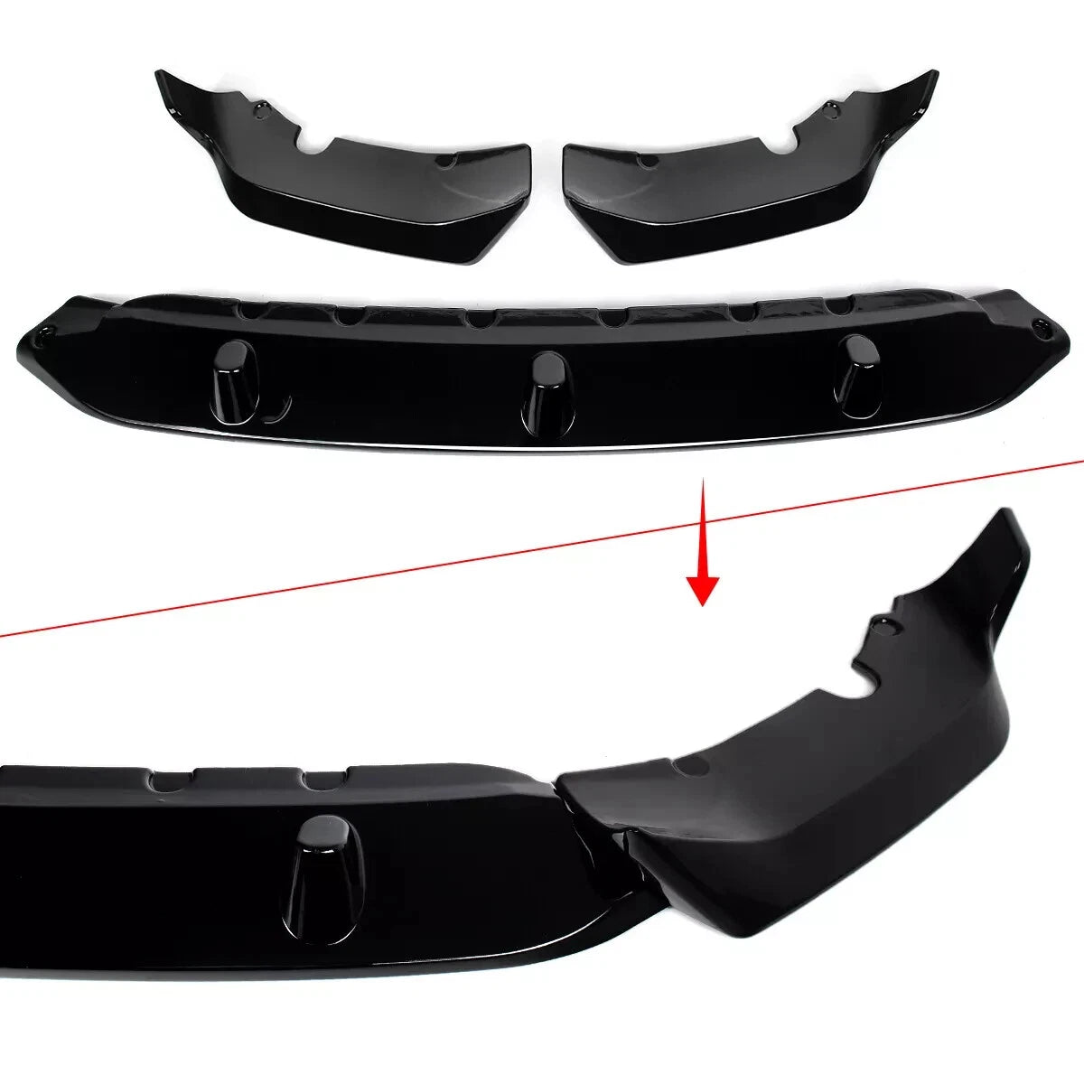 FOR BMW X7 SERIES G07 M SPORT GLOSS BLACK FRONT LIP SPOILER SPLITTER 2019-2022