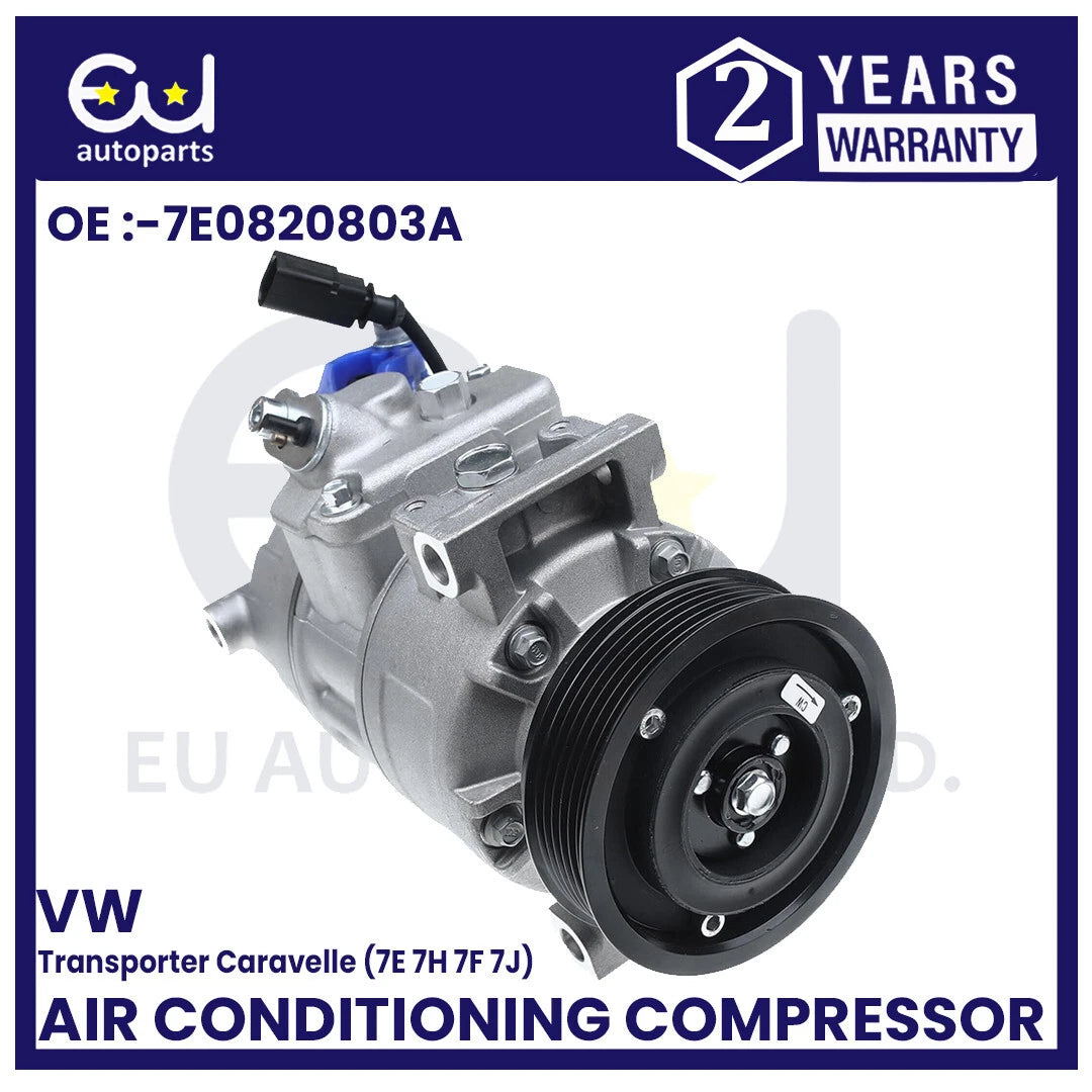 A/C COMPRESSOR FOR VW TRANSPORTER CARAVELLE MULTIVAN 09-19 2.0 TDI 7E0820803A