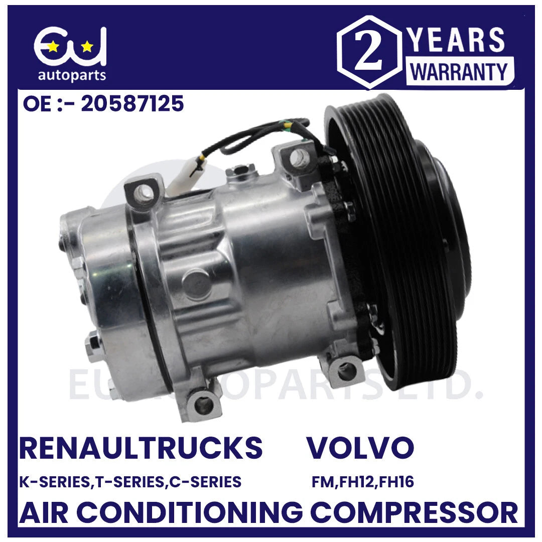 AIR CON AC COMPRESSOR PUMP FOR RVI C-SERIES K-SERIES T-SERIES VOLVO FM FH12 FH16