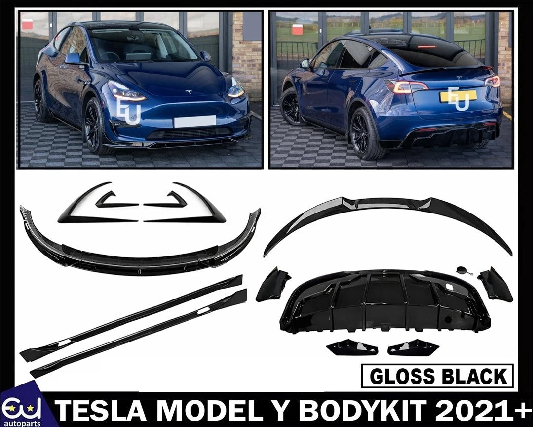 FOR TESLA MODEL Y BODY KIT BODYKIT FRONT SPLITTER LIP REAR DIFFUSER SKIRT 2021+