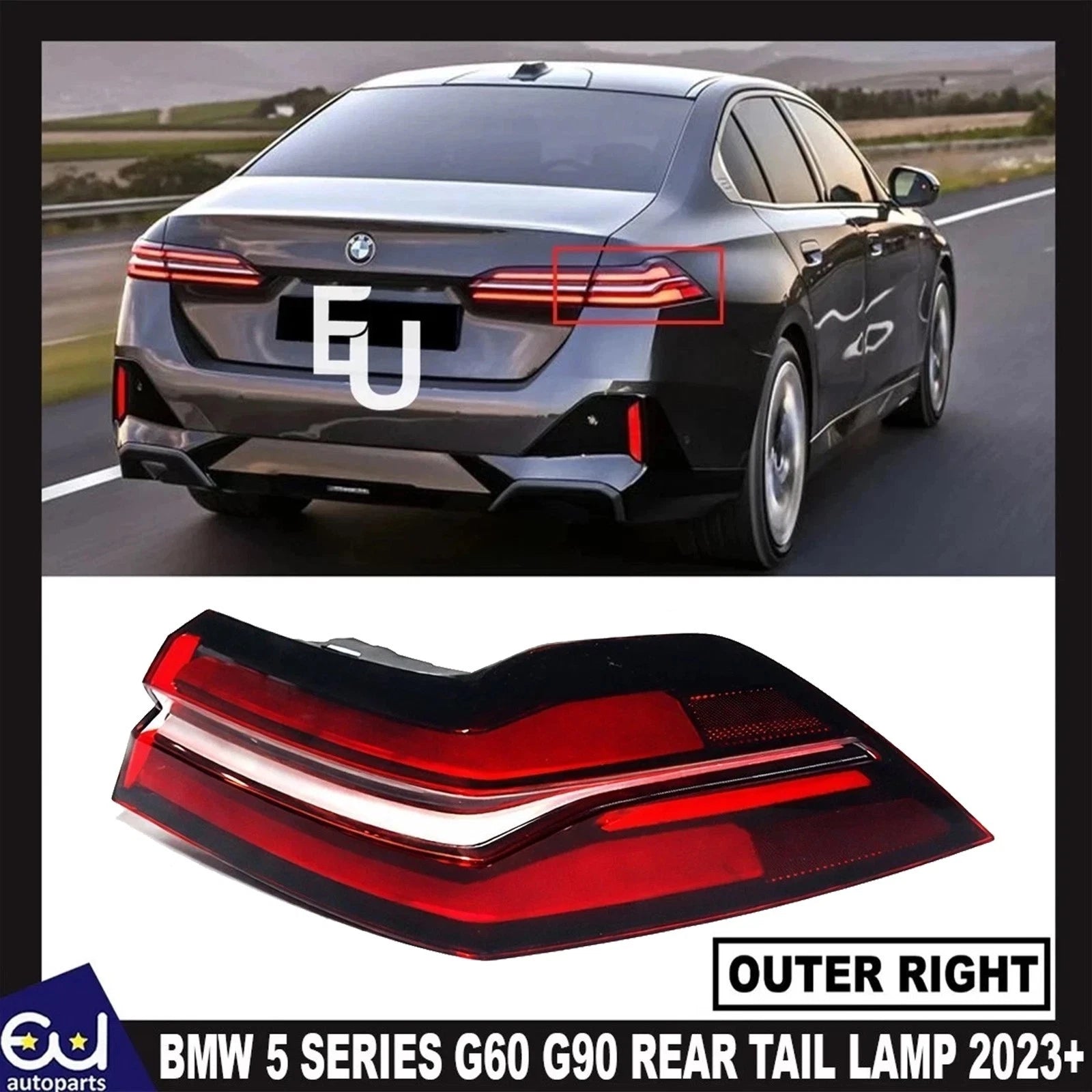 FOR BMW 5 SERIES G60 G90 RIGHT DRIVER SIDE LED REAR OUTER TAIL LIGHT LAMP 2024+