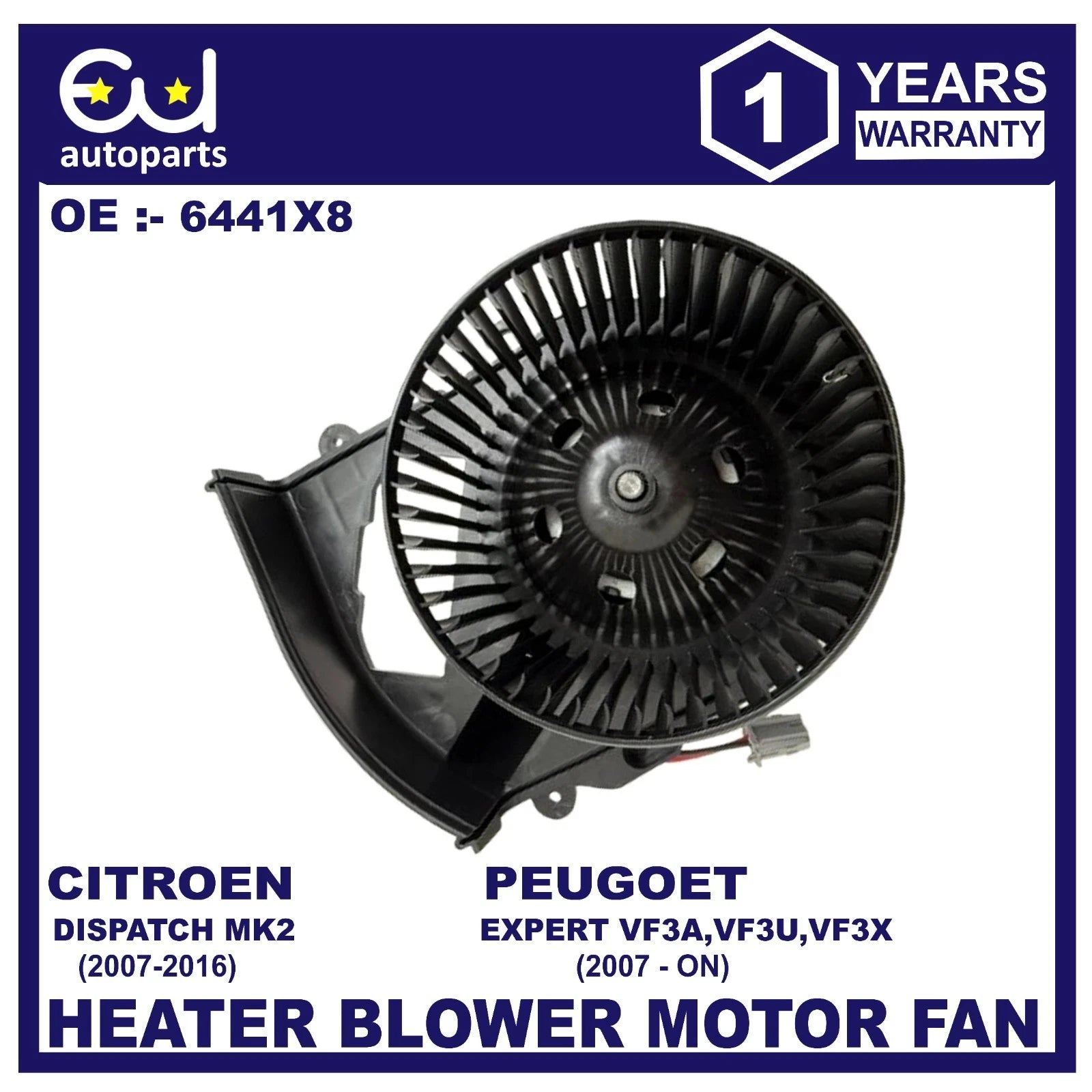 HEATER BLOWER MOTOR FAN FOR CITROEN DISPATCH MK2 PEUGEOT EXPERT 1.6 2.0 HDi