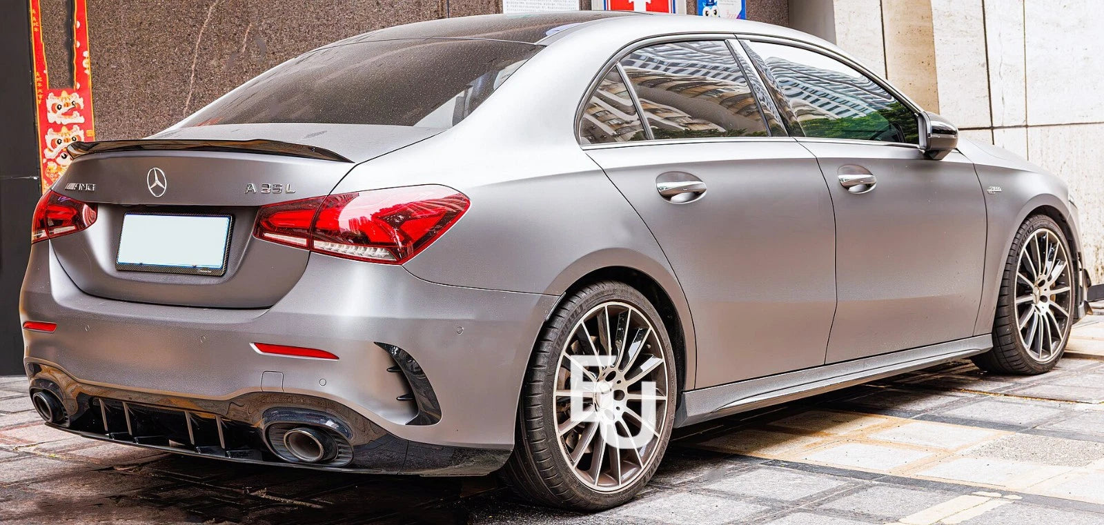 FOR MERCEDES A-CLASS V177 SEDAN A200 A220 2X REAR BUMPER SPOILER CANARD AIR VENT