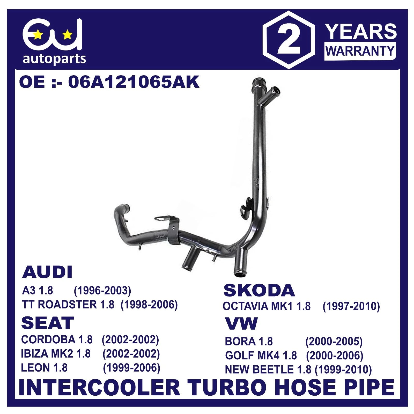 COOLANT TUBE 43SKV797 FOR AUDI A3 TT VW GOLF SEAT IBIZA LEON SKODA OCTAVIA 1.8