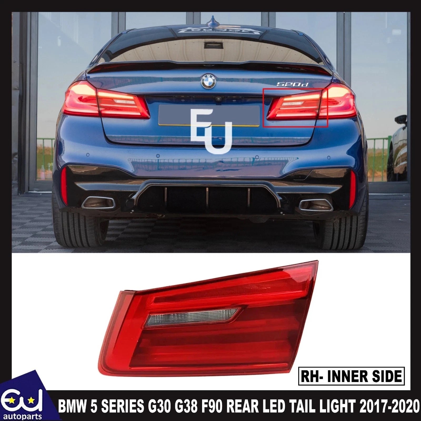 FOR BMW 5 SERIES G30 F90 LED INNER REAR TAIL LIGHT LAMP RIGHT DRIVER PRE LCI