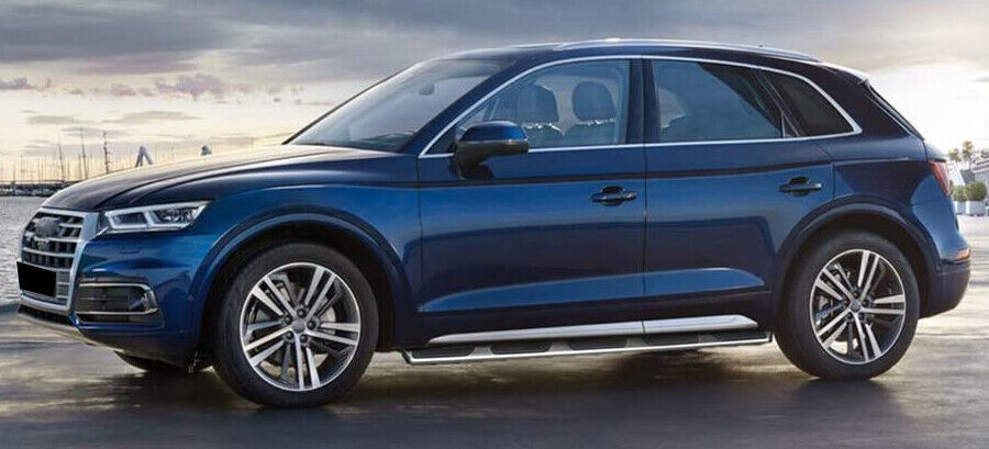FOR AUDI Q5 SIDE STEPS RUNNING BOARDS STYLE 2017 ONWARDS FY NEW STAINLESS PAIR