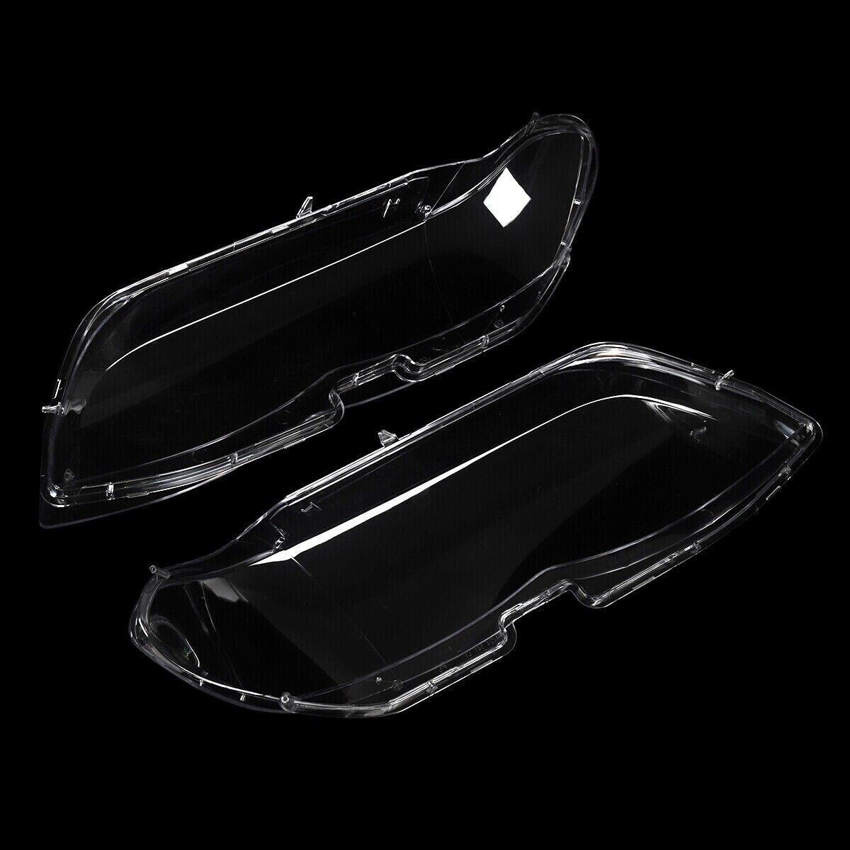 FOR BMW X5 E53 LCI 2004-2006 PAIR SIDE HEADLIGHT LENS COVER HEADLAMP SHELL