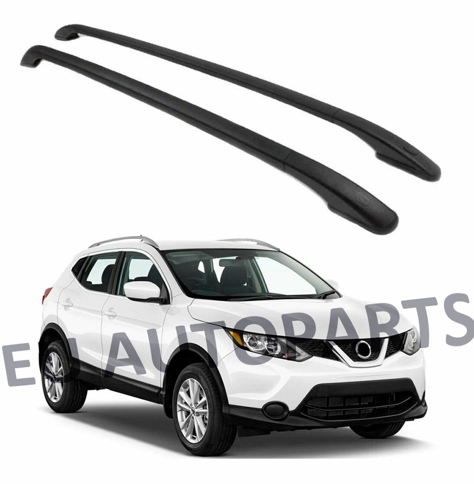 FOR NISSAN QASHQAI MK2 J11 ROOF RAILS RACK BARS ALUMINIUM BLACK LUGGAGE CARRIER