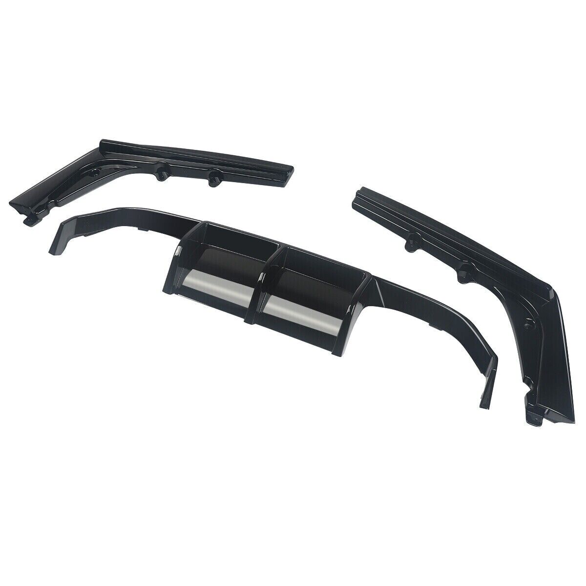 FOR BMW 3 4 SERIES F80 F82 M3 M4 REAR DIFFUSER VALANCE V STYLE GLOSS BLACK 13-18