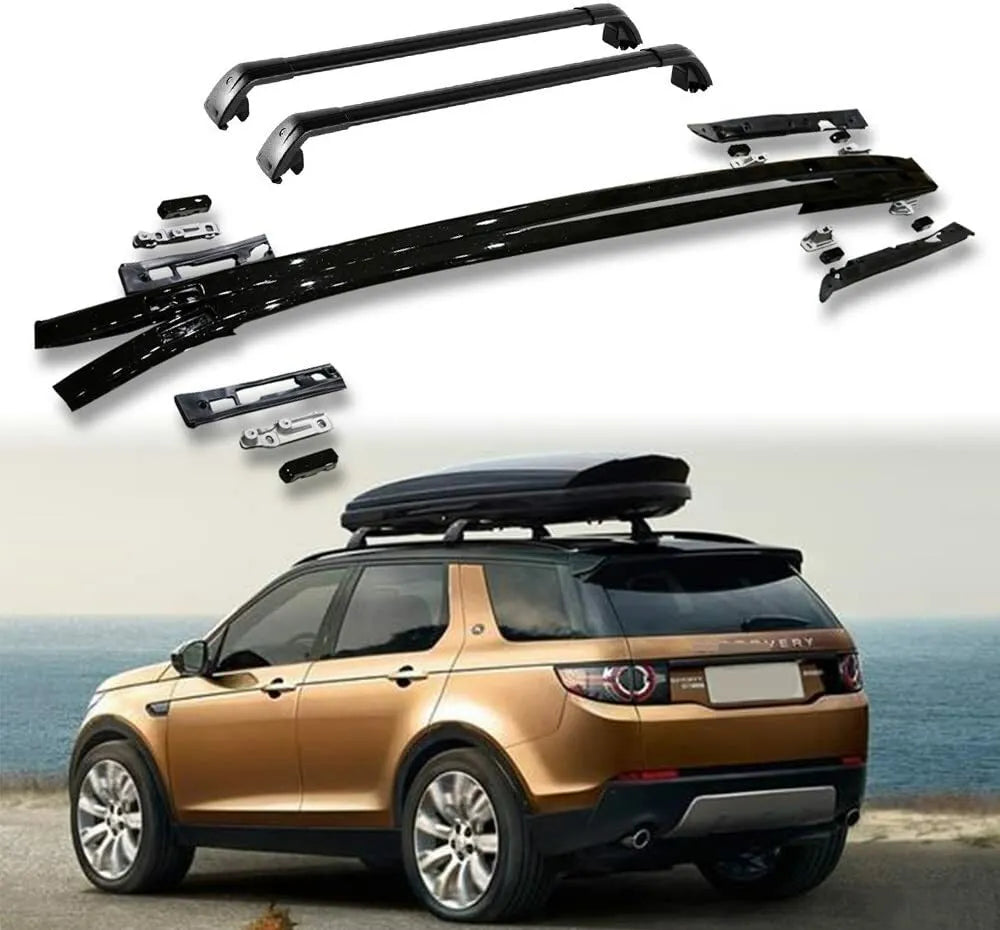 FOR LAND ROVER DISCOVERY SPORT L550 2014+ ROOF RAILS RACK CROSS BARS SET BLACK