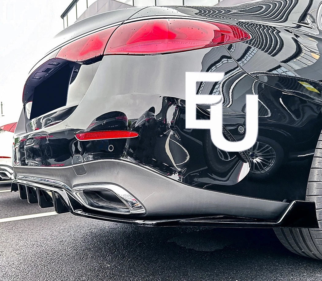 FOR MERCEDES BENZ CLASS W214 S214 REAR BUMPER DIFFUSER LIP KIT GLOSS BLACK 24-25