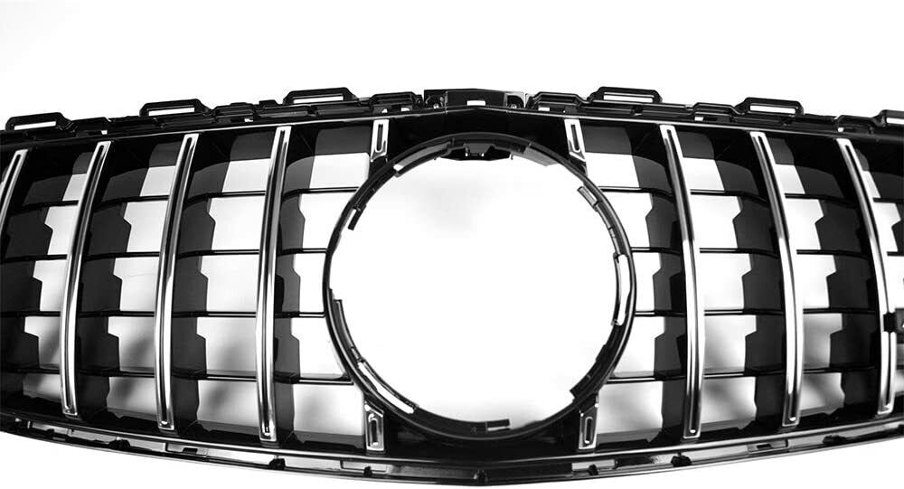 FOR MERCEDES W205 C205 C CLASS FRONT GRILLE GT GTR STYLE BLACK CHROME GRILL