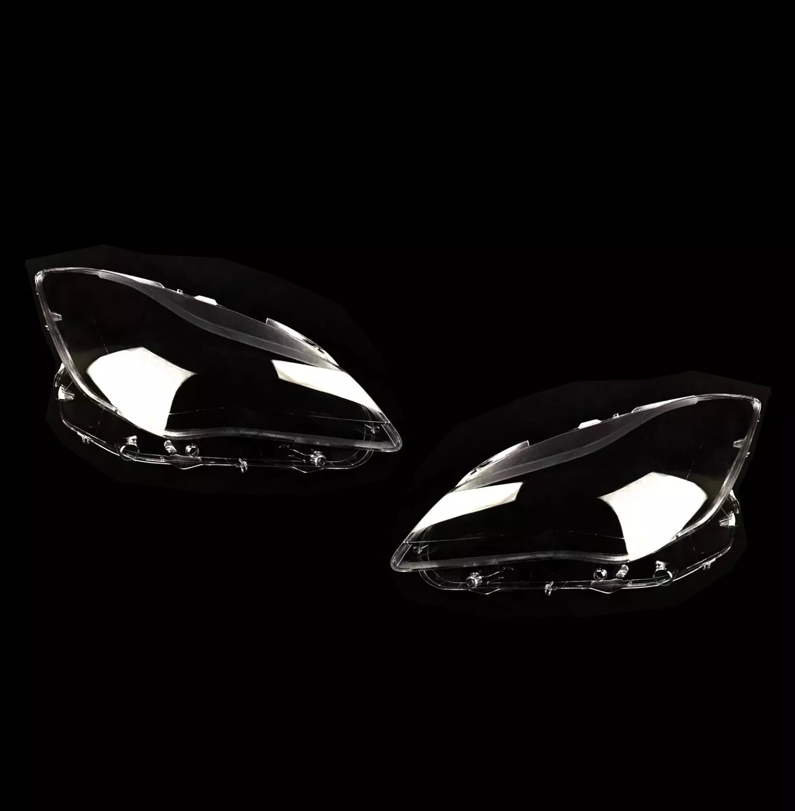 PAIR FOR MASERATI QUATTROPORTE MK6 M156 HEADLAMP HEADLIGHT LENS COVER 2016-2019