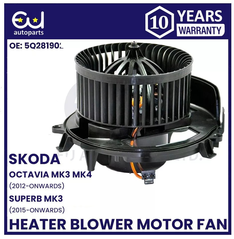 HEATER BLOWER MOTOR FAN FOR SKODA OCTAVIA MK3 MK4 2012-ON SUPERB MK3 2015-ON