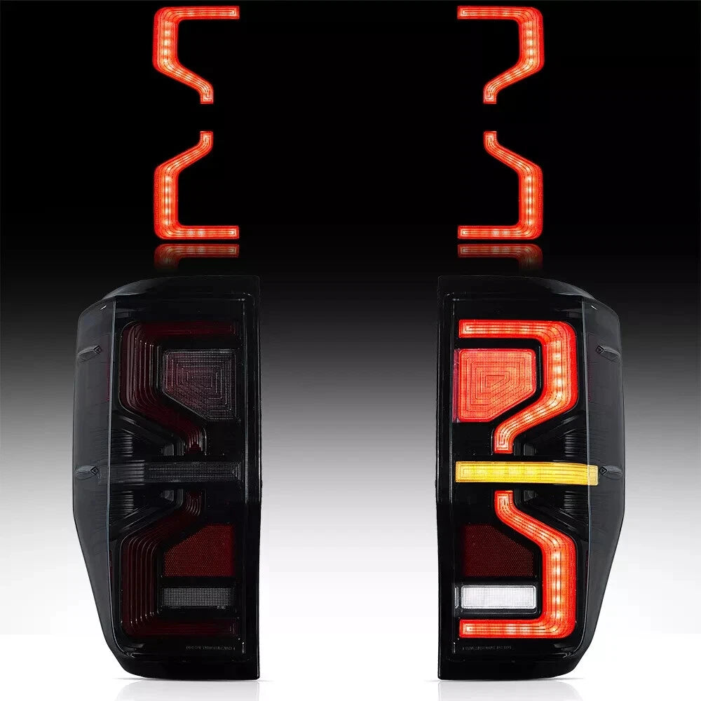 SMOKED SEQUENTIAL LED TAIL LIGHTS LAMPS FOR FORD RANGER 2012-21 W/STARTUP RAPTOR