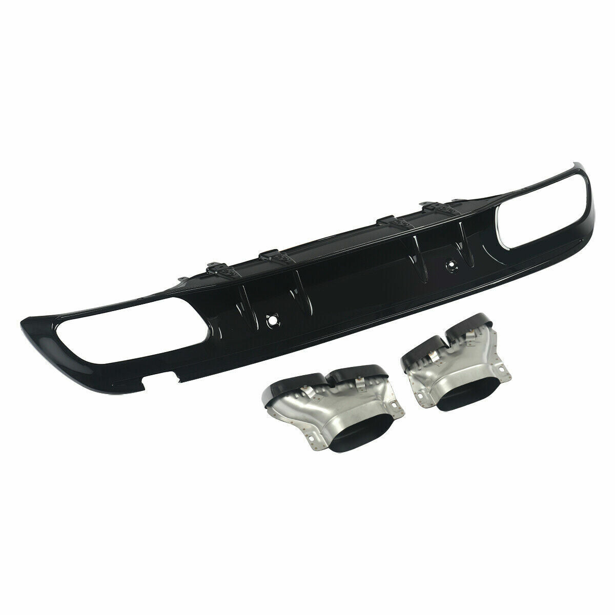 REAR BUMPER DIFFUSER FOR MERCEDES BENZ C CLASS W205 AMG C63 TAIL PIPES AMG SEDAN