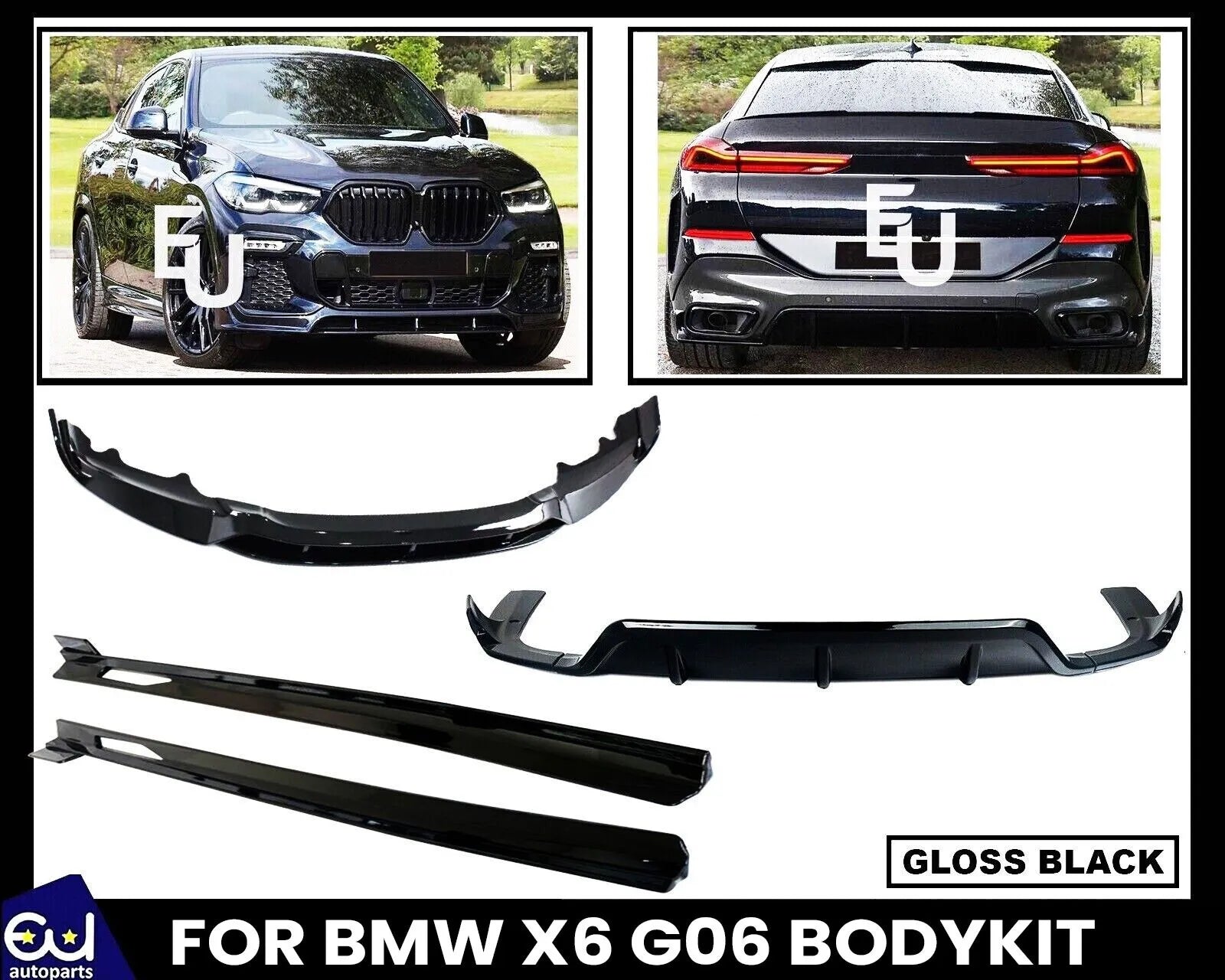FOR BMW X6 G06 AERO BODYKIT BODY KIT FRONT SPLITTER LIP REAR DIFFUSER SKIRT