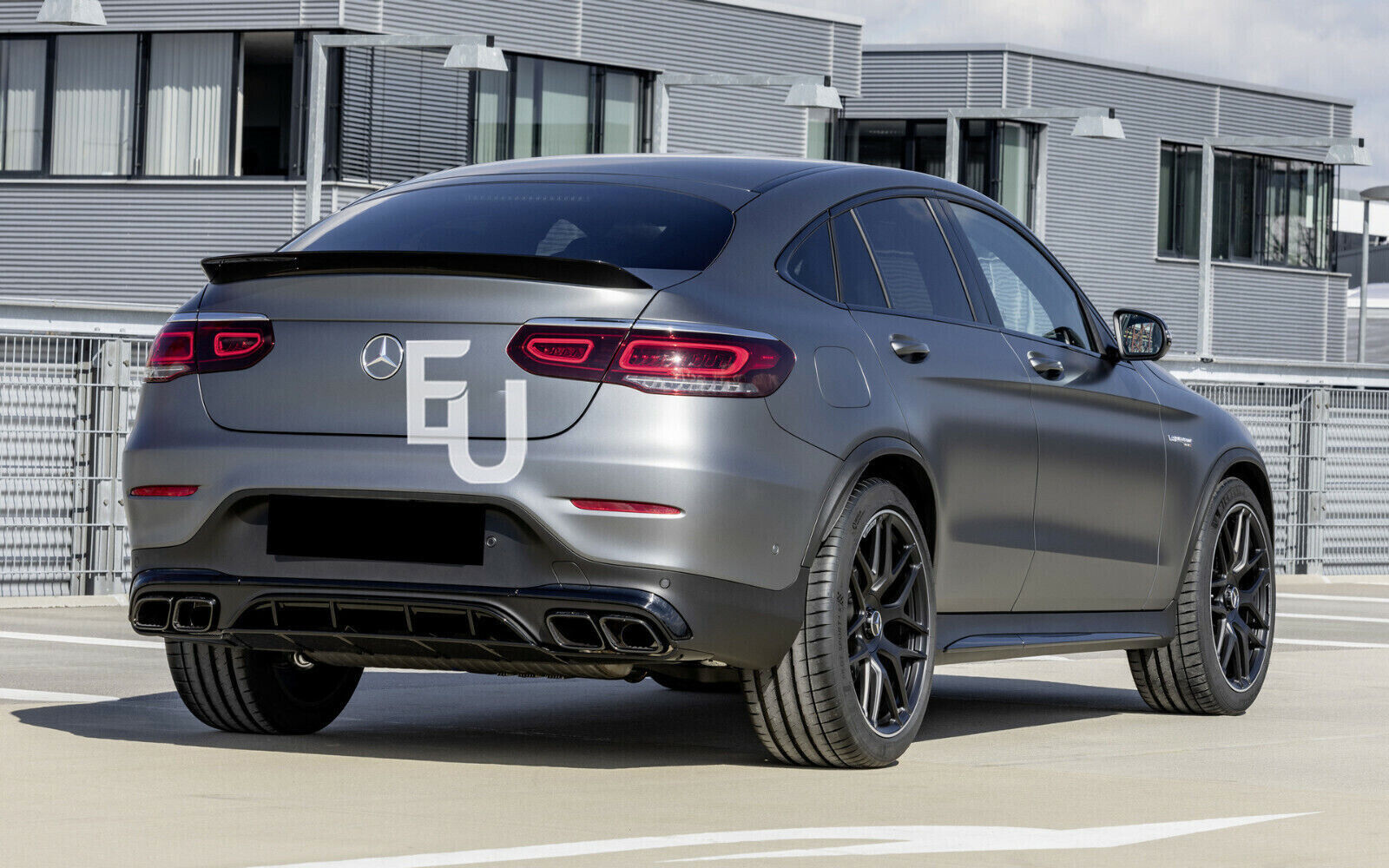 REAR DIFFUSER & BLACK PIPES FOR MERCEDES GLC C253 COUPE AMG GLC63 STYLE 2016 +