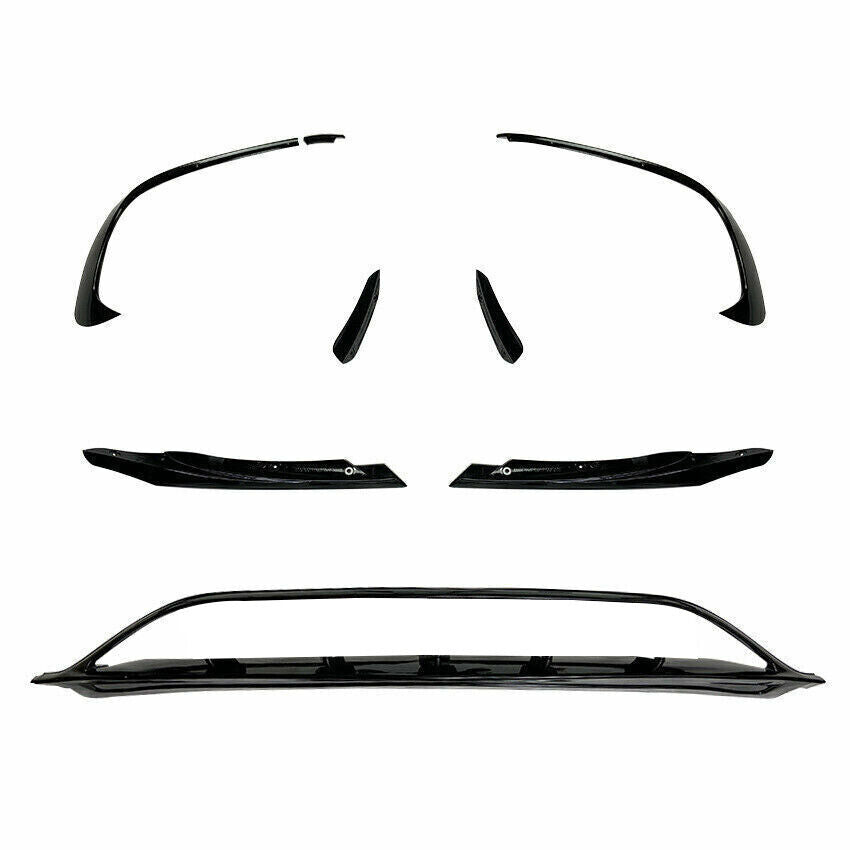AERO KIT FOR MERCEDES A CLASS W176 AMG FRONT SPLITTER LIP FINS GLOSS BLACK 16-18