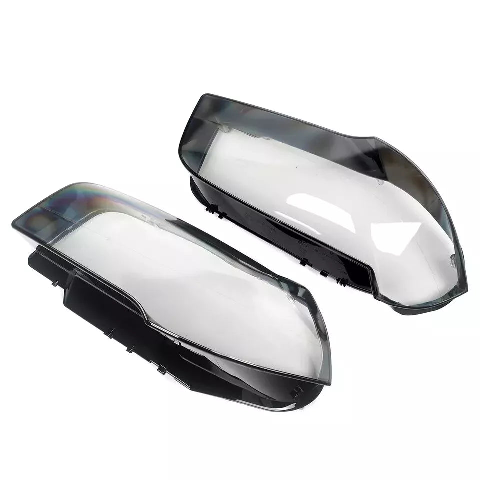 PAIR FRONT HEADLIGHT LENS REPLACEMENT COVER LEFT RIGHT FOR BMW X3 E83 2004-2010