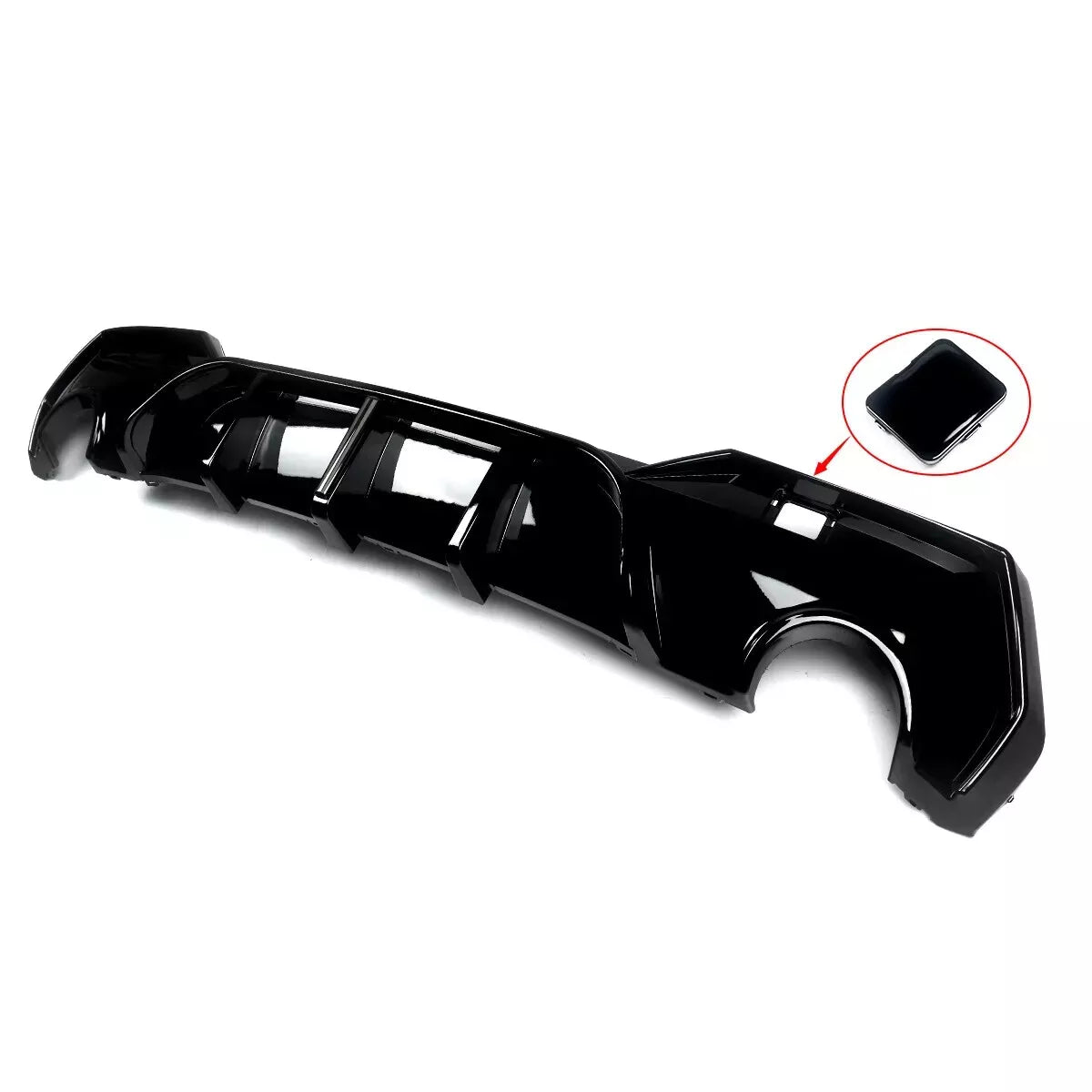 FOR BMW 4 SERIES G22 G23 REAR LED DIFFUSER VALANCE DUAL EXHAUST GLOSS BLACK 20+
