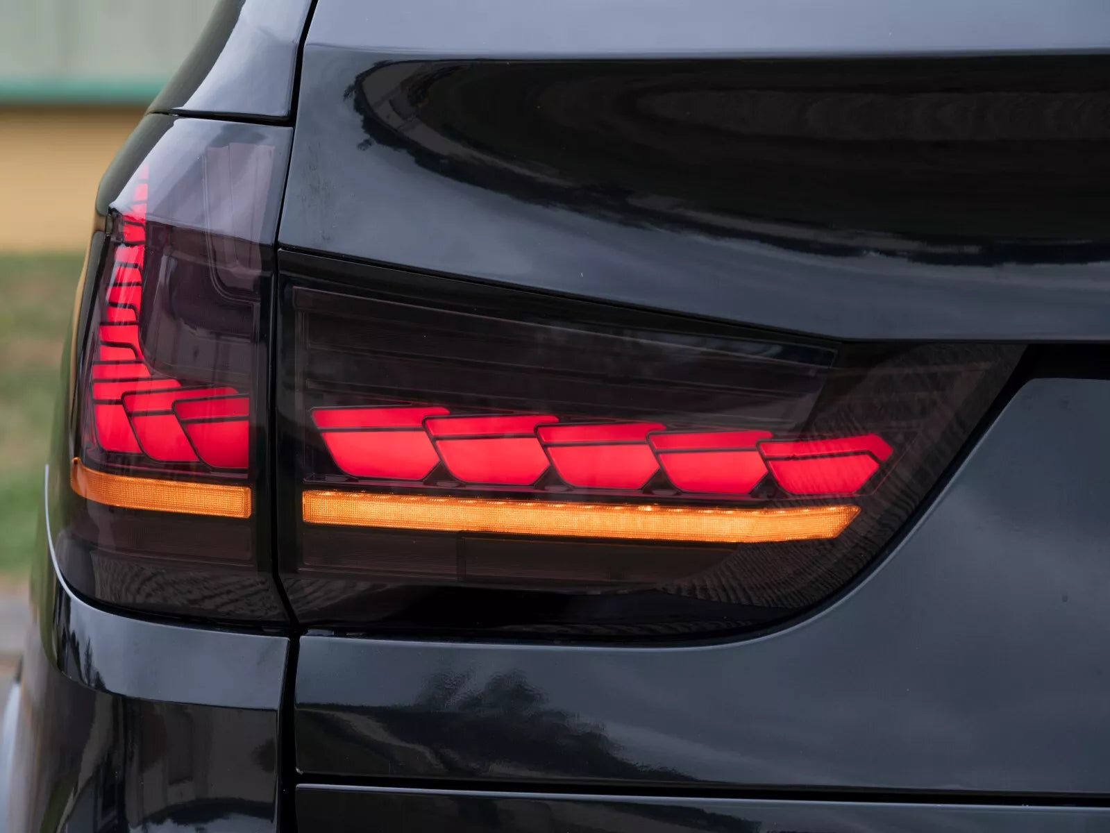 FOR BMW X5 F15 2013-2018 PAIR GTS LED BLACK SMOKED ANIMATION TAIL LIGHTS LAMP