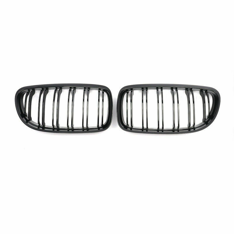 FRONT DUAL KIDNEY GRILLE FOR BMW 3 SERIES E90 E91 09-12 LCI M STYLE GLOSS BLACK