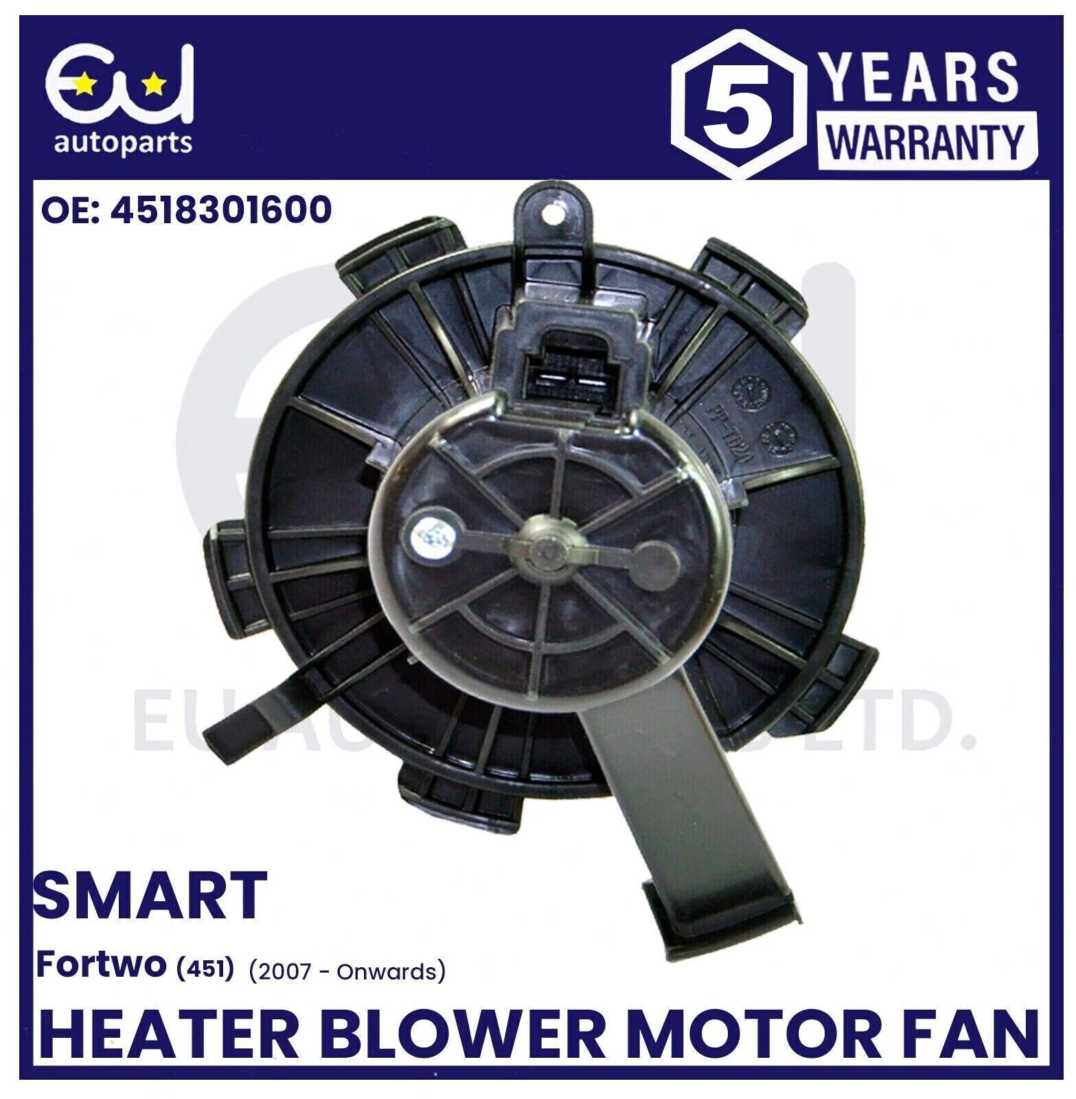HEATER INTERIOR BLOWER MOTOR FAN FOR SMART FORTWO CABRIO 451 2007-23 4518301600