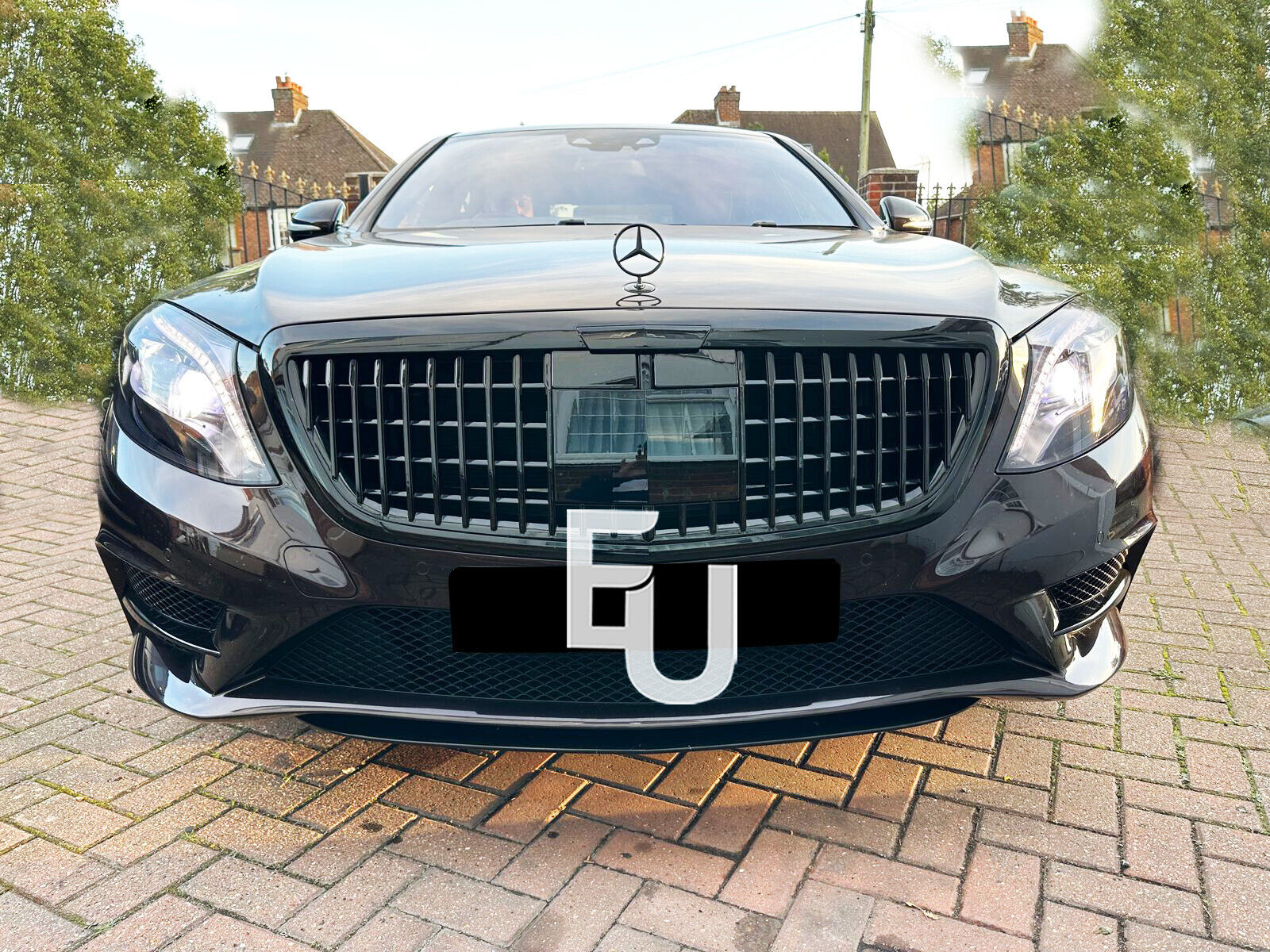 FOR MERCEDES BENZ S CLASS W222 S350 14+ MAYBACH STYLE FRONT GRILL GRILLE BLACK
