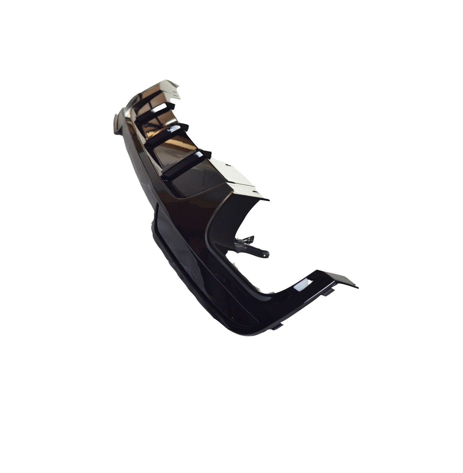 FOR BMW 5 SERIES F10 F11 M SPORT REAR DIFFUSER SPLITTER TWIN GLOSS BLACK