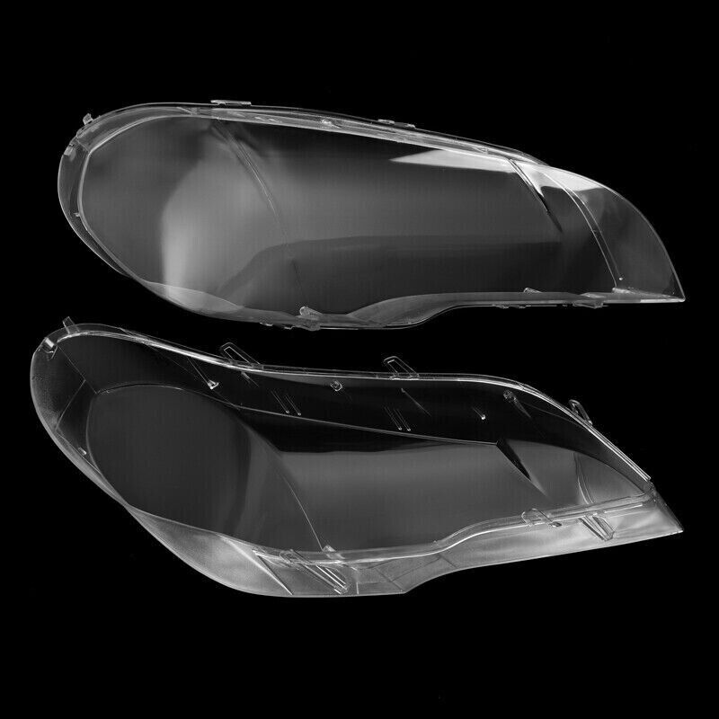 FOR BMW X5 E70 2007-2013 PAIR CAR HEADLIGHT LENS COVER HEADLAMP LEFT+RIGHT SIDES