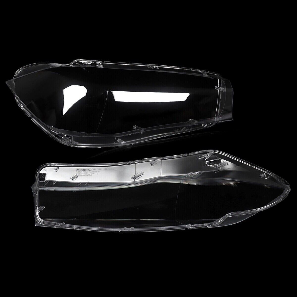 L+R HEADLIGHT LENS COVER HEADLAMP SHELL FOR BMW X5 F15 X6 F16 2014-2017