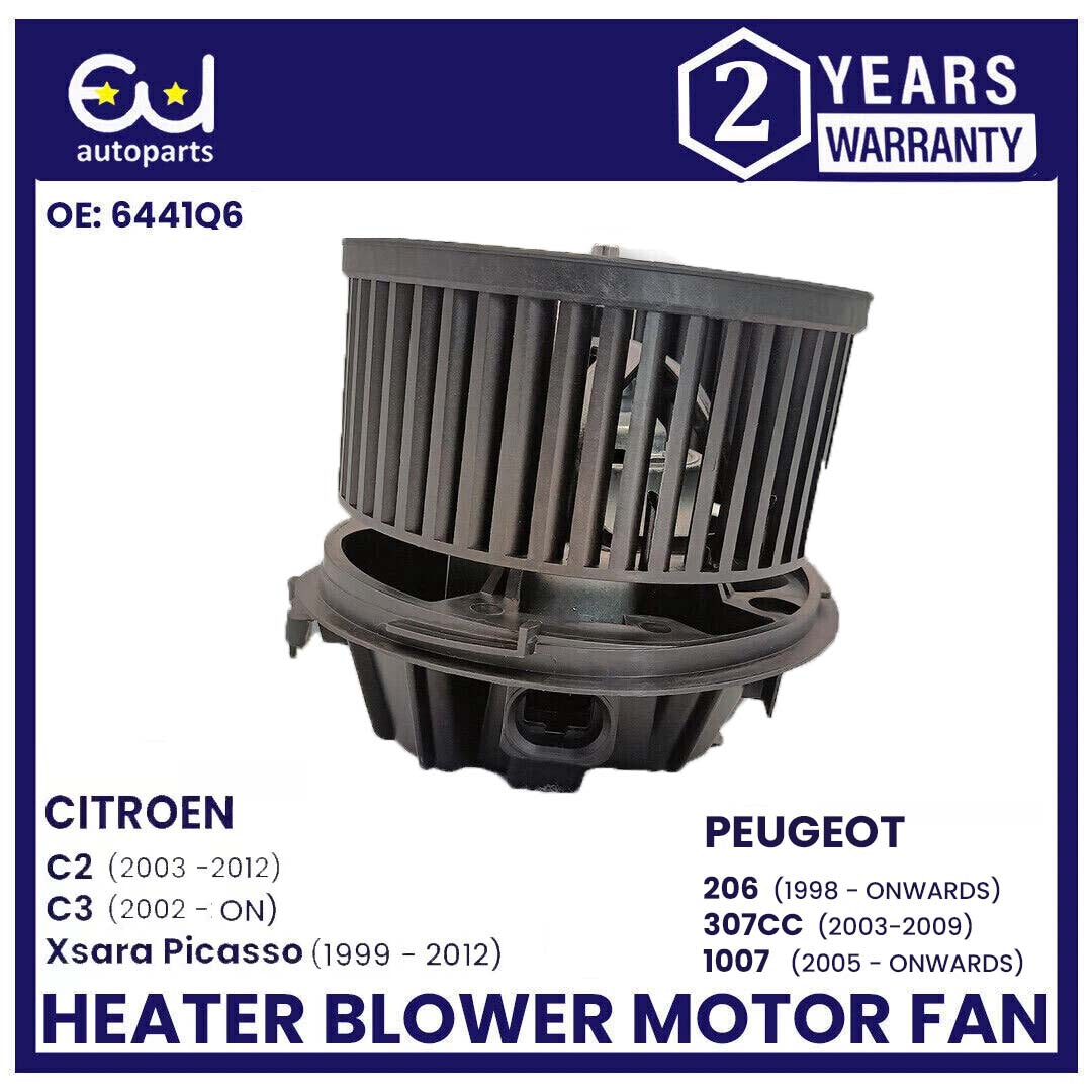 HEATER BLOWER MOTOR FAN FOR CITROEN C2 C3 XSARA PEUGEOT 206 307 1007 OEM 6441Q6