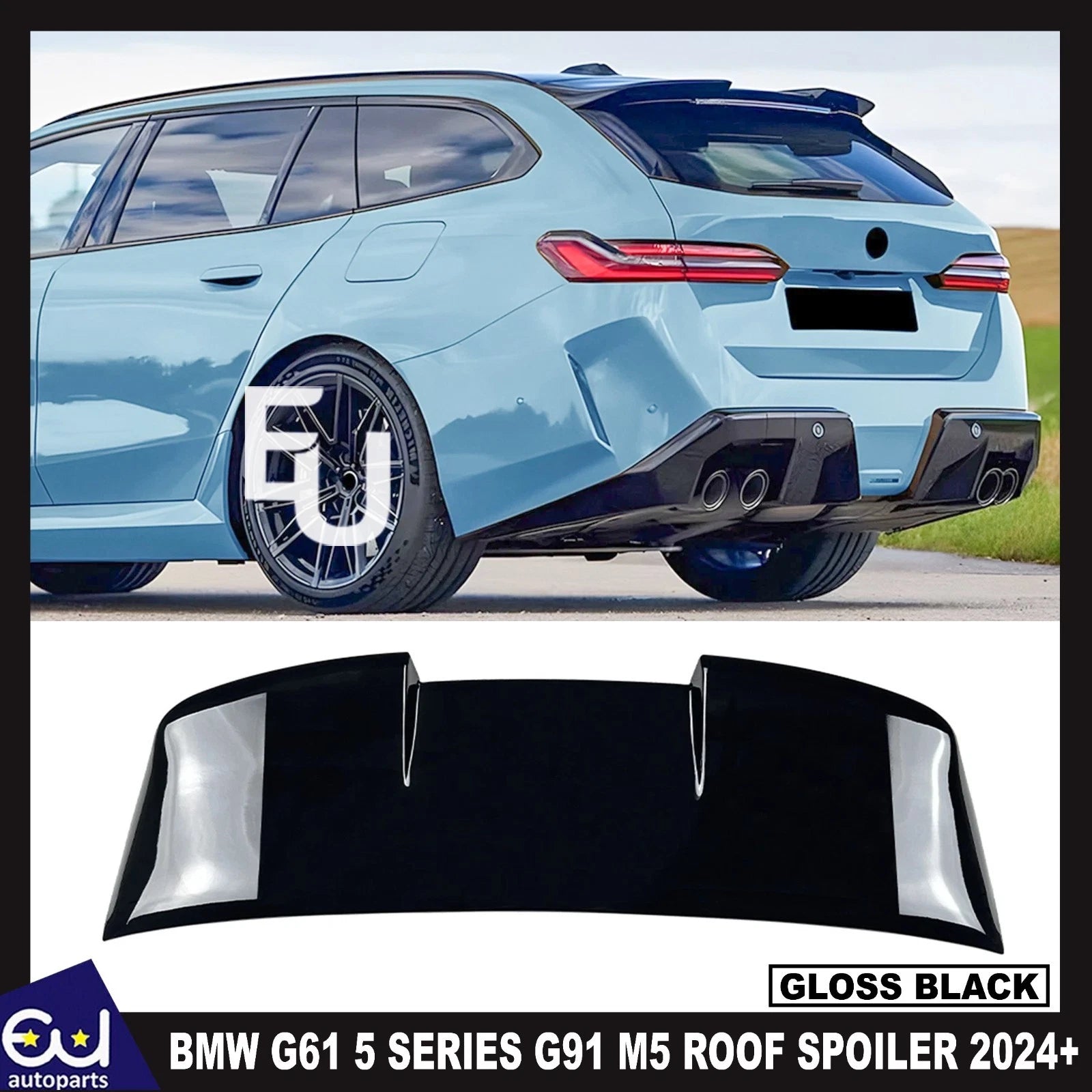 FOR BMW G61 5 SERIES G91 M5 GLOSS BLACK ROOF SPOILER  2024+