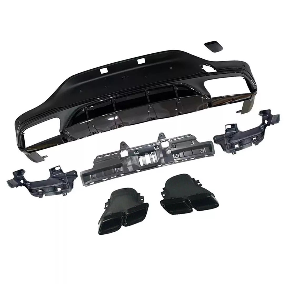 FOR MERCEDES GLC C253 COUPE AMG GLC63 STYLE REAR DIFFUSER & BLACK PIPES 2016+ UK