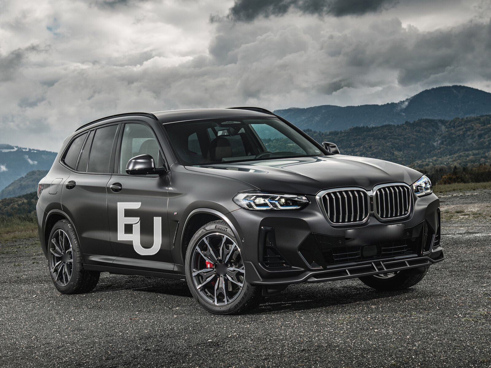 FRONT SPLITTER LIP FOR BMW X3 G01 X4 G02 X3M X4M LOOK FACELIFT GLOSS BLACK 21+