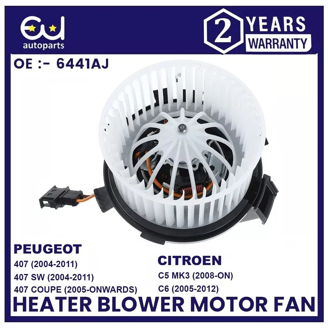 HEATER BLOWER MOTOR FAN FOR PEUGEOT 407 SW 2004-ON CITROEN C5 MK3 C6 2008-ON RHD