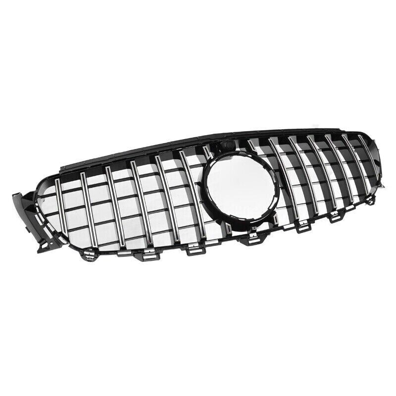 FOR MERCEDES E CLASS W213 C238 FRONT GRILLE GRILL GT R STYLE SILVER CHROME 16-20