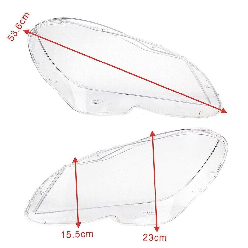 L+R HEADLIGHT HEADLAMP LENS COVER FOR MERCEDES-BENZ C CLASS W204 C220 C350 11-15