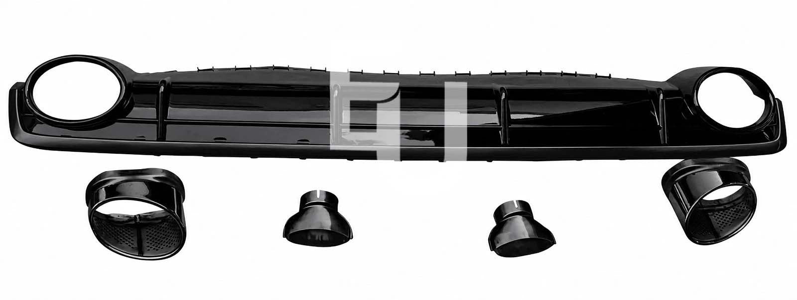 FOR AUDI Q7 SQ7 S LINE 4M RSQ7 LOOK PRE-LCI REAR BUMPER DIFFUSER TAILPIPES 15-19