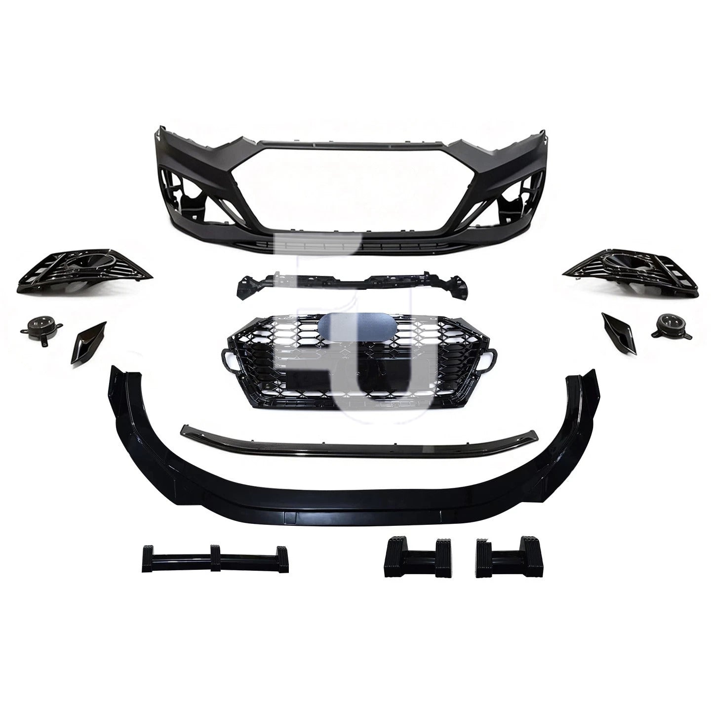 RS5 LOOK FRONT BUMPER SPLITTER WITH GRILLE BODYKIT FOR AUDI A5 S5 B9.5 2020-24
