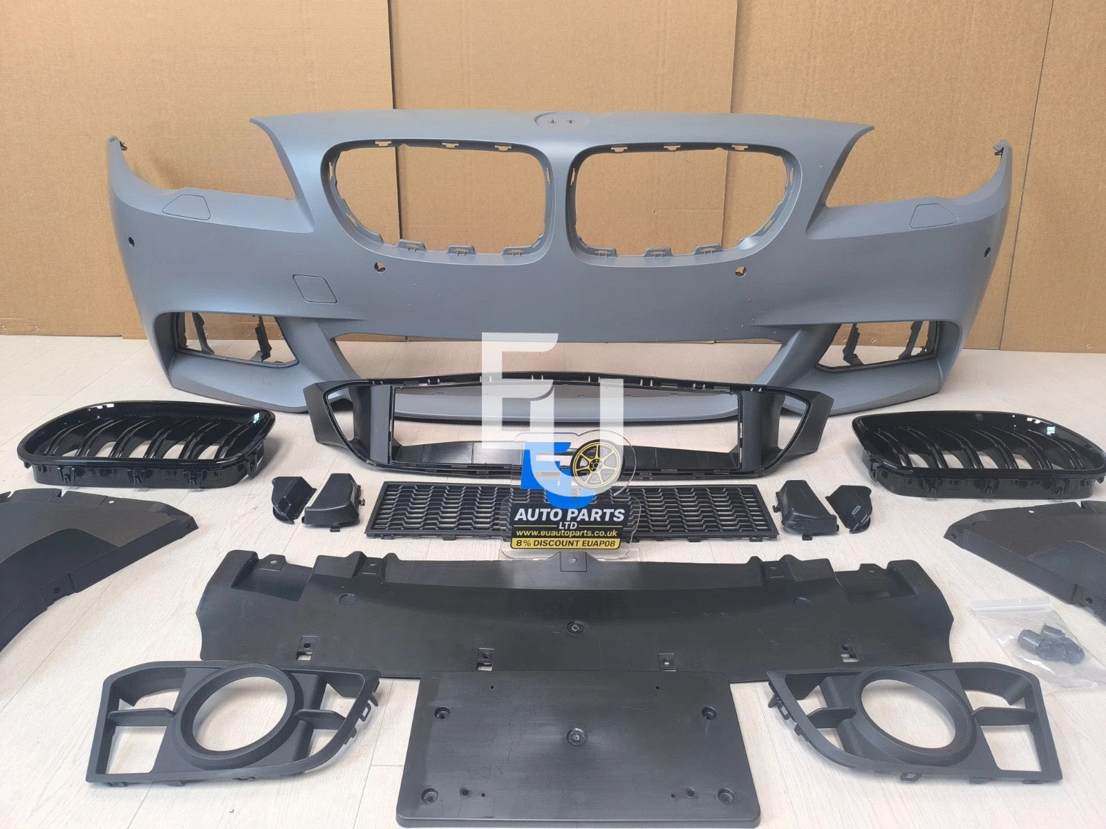 FRONT BUMPER FOR BMW 5 SERIES F10 F11 M-SPORT 2013-17 PRIMED PDC & WASHER HOLES