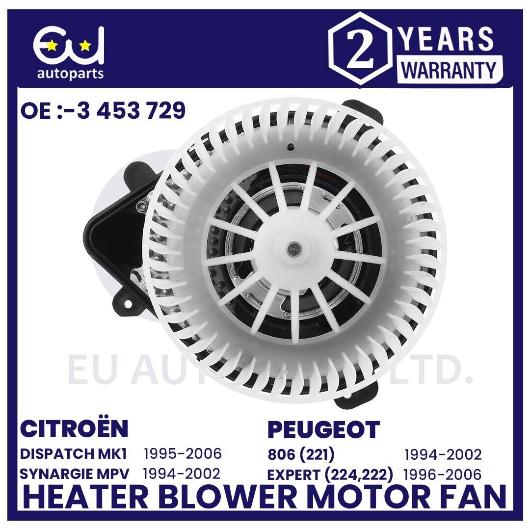 HEATER BLOWER MOTOR FAN W/ RESISTOR LEFT FOR CITROEN DISPATCH PEUGEOT EXPERT 806