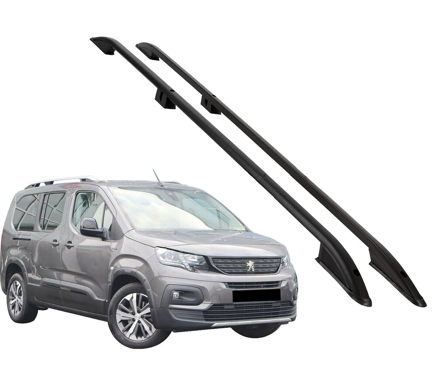 FOR PEUGEOT RIFTER SWB ROOF RACK RAILS ANODISED BLACK 2019-ON OEM QUALITY